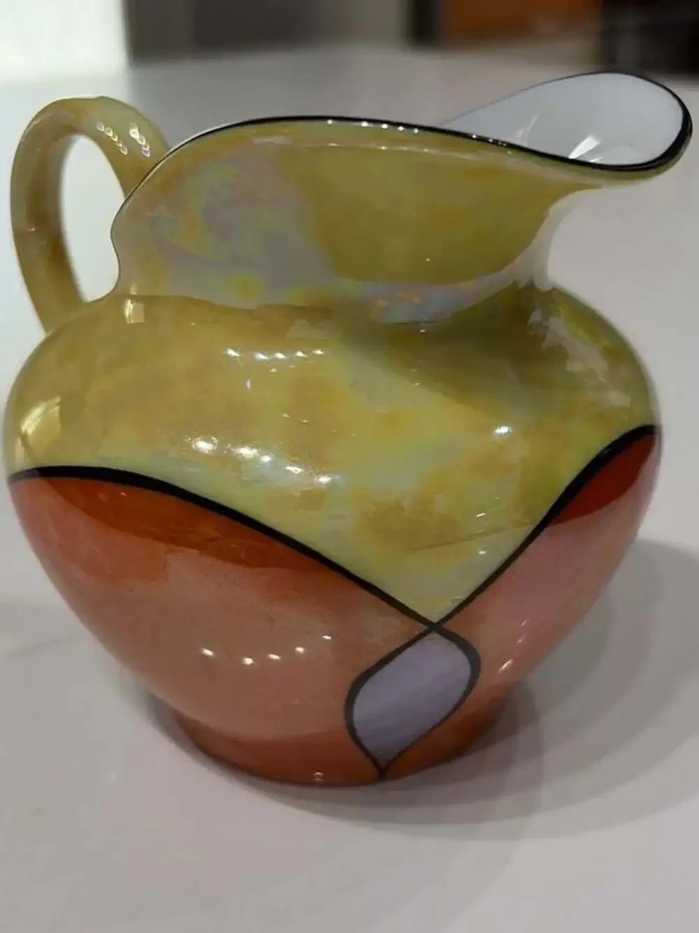 Creamer Pitcher C.T. Altwasser Silesia Art Deco Lusterware Geometric 4
